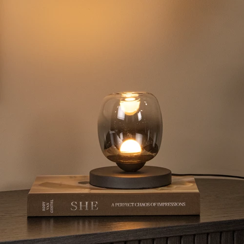 Lucide TAMINO - Lampe de table - Ø 15 cm - LED - 1x6W 3000K - Noir - ambiance 1